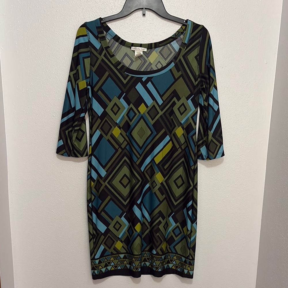 Geometric Patterned Women's Dress by Amanda lane